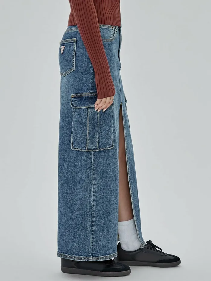 Women Jeans and Denim GUESS GUESS Originals Denim Cargo Skirt Go Fez Medium Wash Women Jeans and Denim GUESS GUESS Originals Denim Cargo Skirt Go Fez Medium Wash