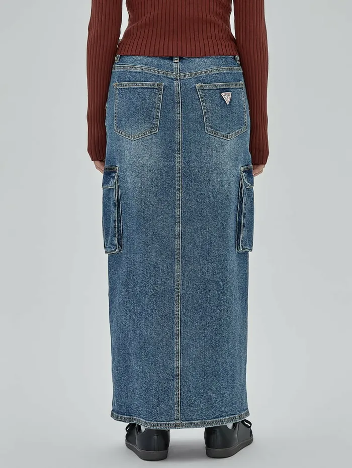 Women Jeans and Denim GUESS GUESS Originals Denim Cargo Skirt Go Fez Medium Wash Women Jeans and Denim GUESS GUESS Originals Denim Cargo Skirt Go Fez Medium Wash