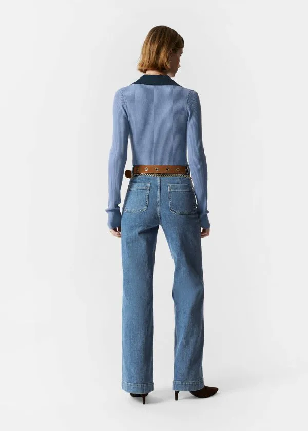 Women Jeans and Other Stories HighWaist Flared Jeans Mid Wash