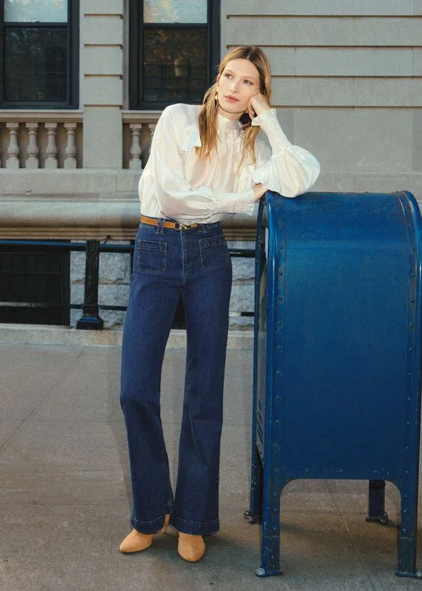 Women Jeans and Other Stories HighWaist Flared Jeans Mid Wash