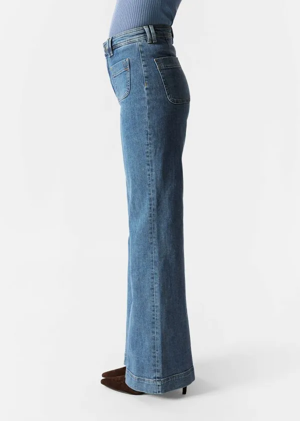 Women Jeans and Other Stories HighWaist Flared Jeans Mid Wash