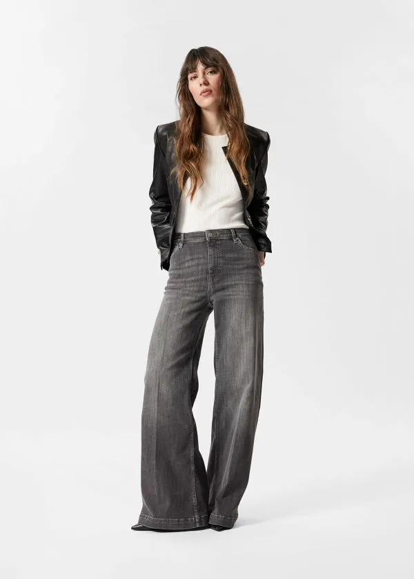 Women Jeans and Other Stories Wide PressCrease Jeans Dark Grey