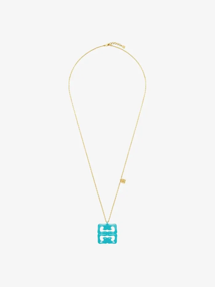 Women Jewelry Givenchy 4G Liquid Necklace In Metal And Resin Aqua Green