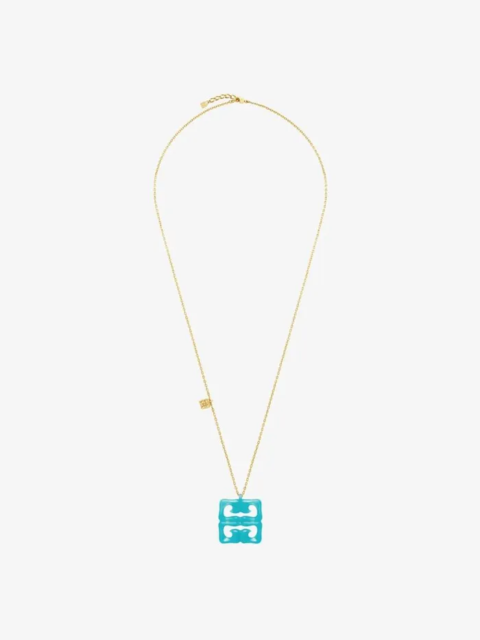 Women Jewelry Givenchy 4G Liquid Necklace In Metal And Resin Aqua Green Women Jewelry Givenchy 4G Liquid Necklace In Metal And Resin Aqua Green