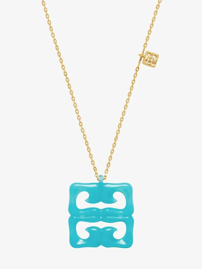 Women Jewelry Givenchy 4G Liquid Necklace In Metal And Resin Aqua Green Women Jewelry Givenchy 4G Liquid Necklace In Metal And Resin Aqua Green