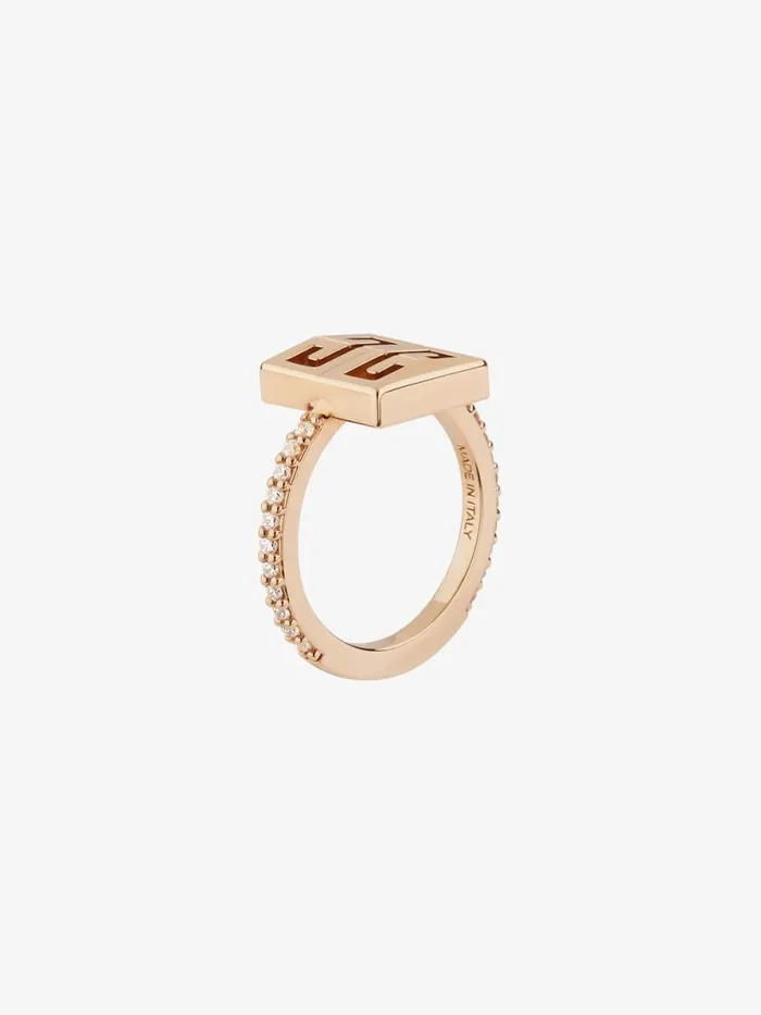Women Jewelry Givenchy 4G Ring In Metal With Crystals Rose Golden Women Jewelry Givenchy 4G Ring In Metal With Crystals Rose Golden