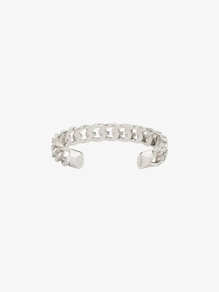 Women Jewelry Givenchy G Chain Bracelet In Metal With Crystals Silvery