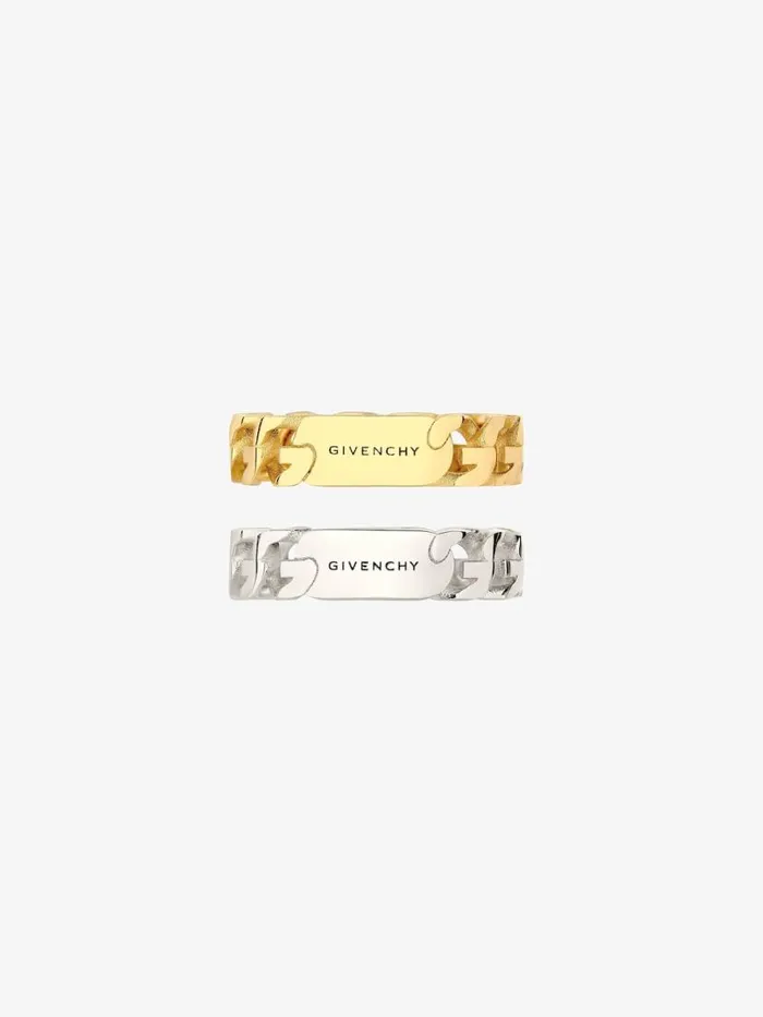 Women Jewelry Givenchy G Chain Ring Set In Metal Goldensilvery