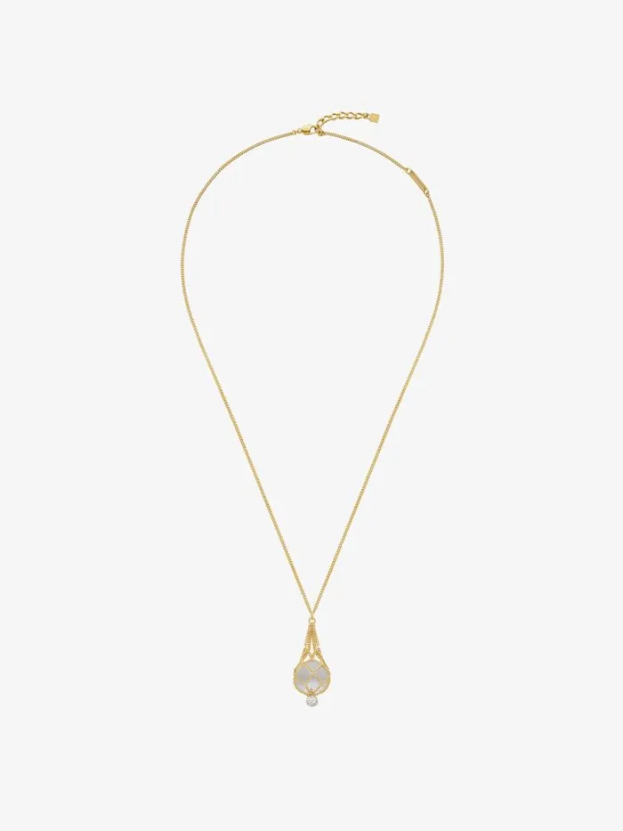 Women Jewelry Givenchy Pearling Necklace In Metal With Pearls And Crystals Transparentgolden Women Jewelry Givenchy Pearling Necklace In Metal With Pearls And Crystals Transparentgolden