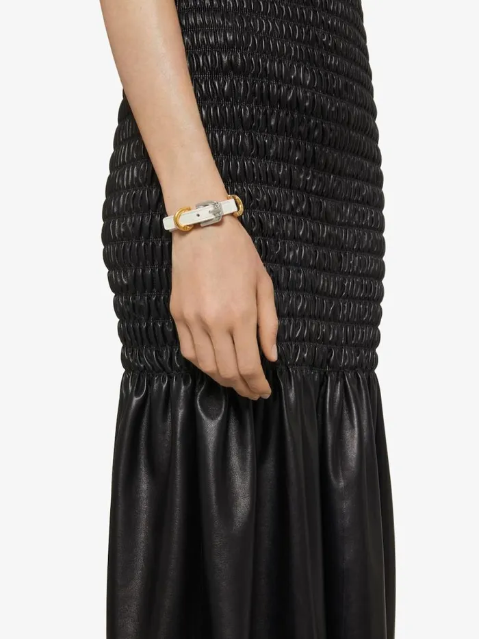 Women Jewelry Givenchy Voyou Bracelet In Leather And Metal Ivory Women Jewelry Givenchy Voyou Bracelet In Leather And Metal Ivory