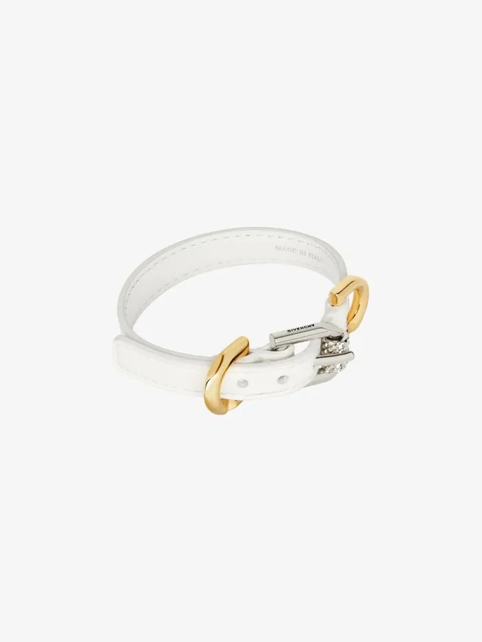 Women Jewelry Givenchy Voyou Bracelet In Leather And Metal Ivory Women Jewelry Givenchy Voyou Bracelet In Leather And Metal Ivory