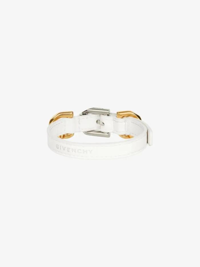 Women Jewelry Givenchy Voyou Bracelet In Leather And Metal Ivory Women Jewelry Givenchy Voyou Bracelet In Leather And Metal Ivory