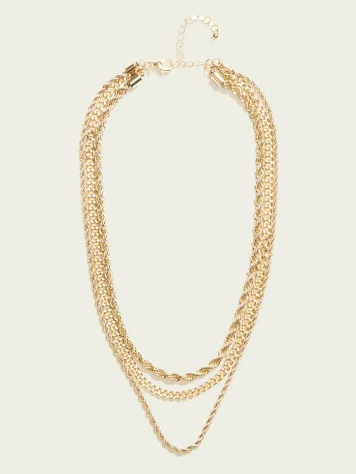 Women Jewelry GUESS 14K GoldPlated Layered Necklace SilverGold