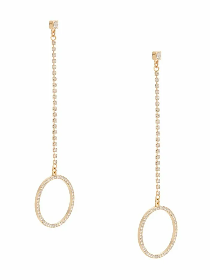 Women Jewelry GUESS Rhinestone Pave Circle Linear Earrings Gold Women Jewelry GUESS Rhinestone Pave Circle Linear Earrings Gold