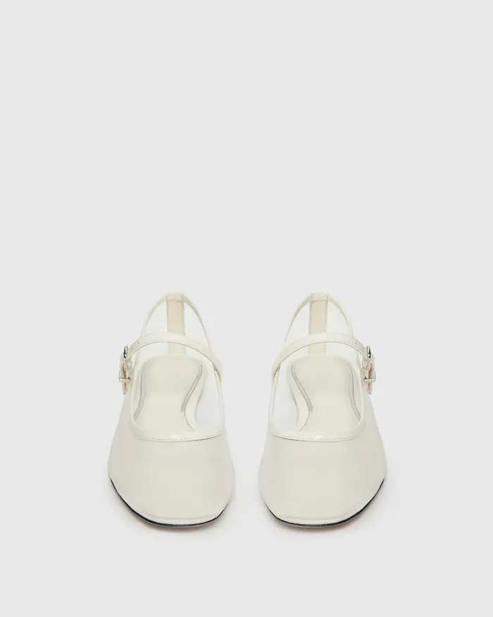 Women Josie Flat 8211 Bone MeshPatent Leather Flats PAIGE Women Josie Flat 8211 Bone MeshPatent Leather Flats PAIGE