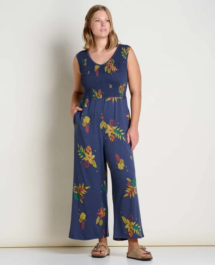 Women Jumpsuits and Overalls Toad and Co Gemina Sleeveless Jumpsuit True Navy Lg Floral Print Women Jumpsuits and Overalls Toad and Co Gemina Sleeveless Jumpsuit True Navy Lg Floral Print
