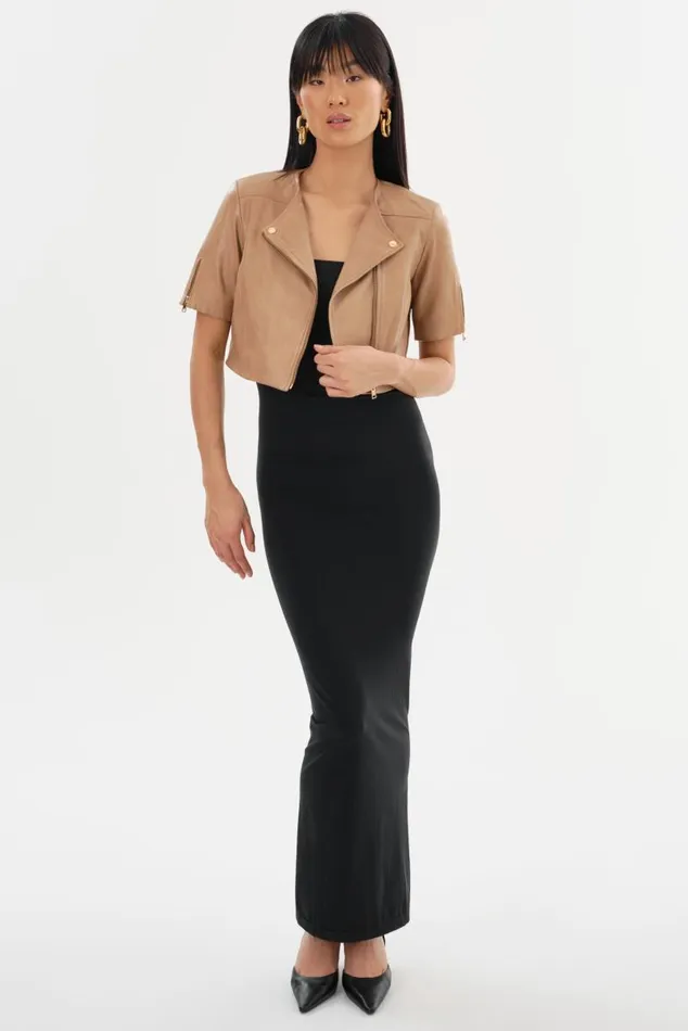Women KIRSI GOLD Cropped Biker Jacket Camel LAMARQUE Leather Jackets Women KIRSI GOLD Cropped Biker Jacket Camel LAMARQUE Leather Jackets
