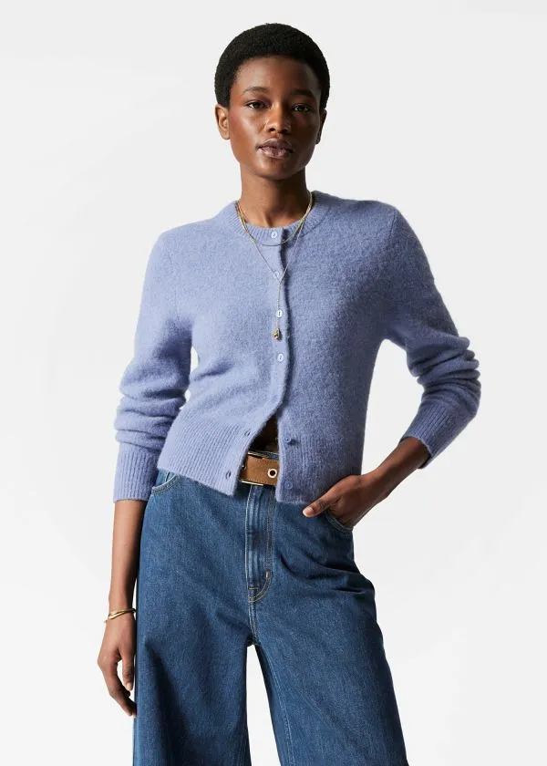 Women Knitwear and Other Stories AlpacaBlend Knit Cardigan Pastel Blue
