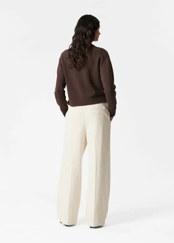 Women Knitwear and Other Stories Boxy Merino Wool Cardigan Dark Brown