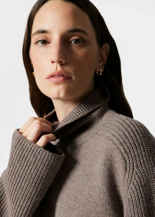 Women Knitwear and Other Stories Boxy Turtleneck Jumper Brown