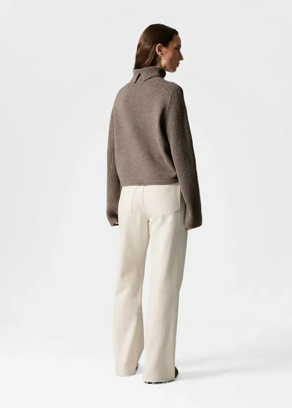 Women Knitwear and Other Stories Boxy Turtleneck Jumper Brown