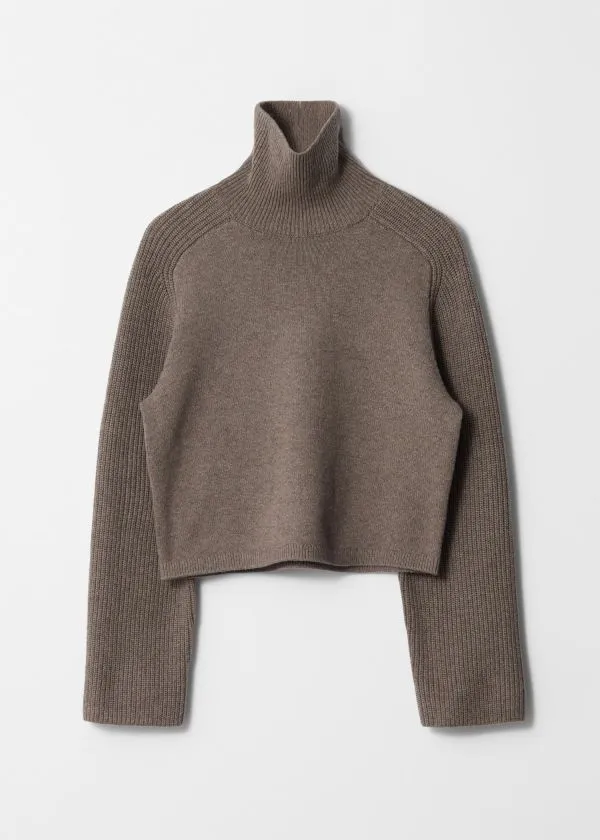 Women Knitwear and Other Stories Boxy Turtleneck Jumper Brown