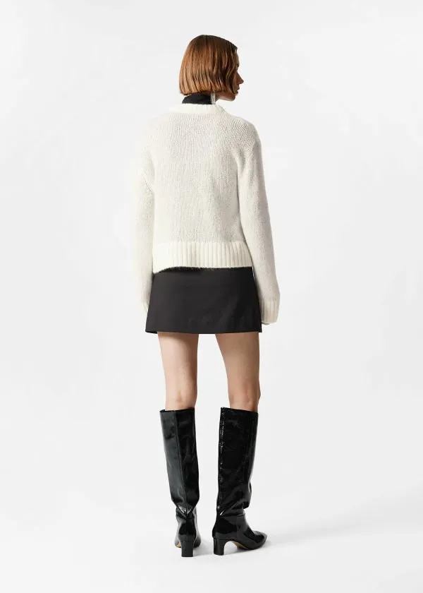 Women Knitwear and Other Stories Embroidered MohairBlend Sweater White