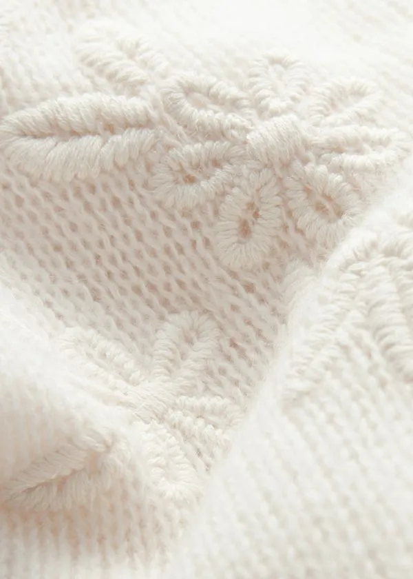 Women Knitwear and Other Stories Embroidered MohairBlend Sweater White