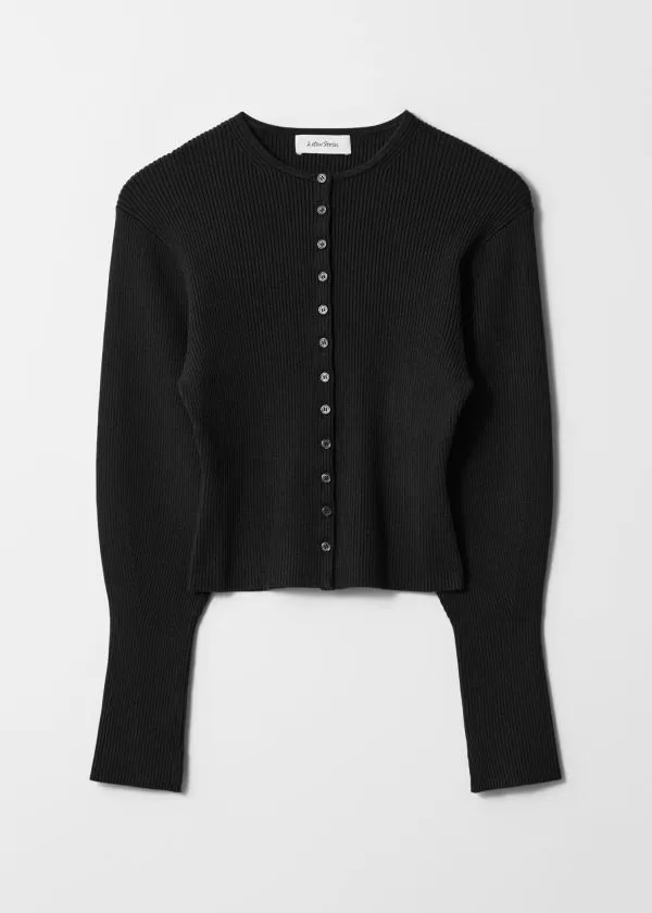 Women Knitwear and Other Stories Fitted RibKnit Cardigan Black
