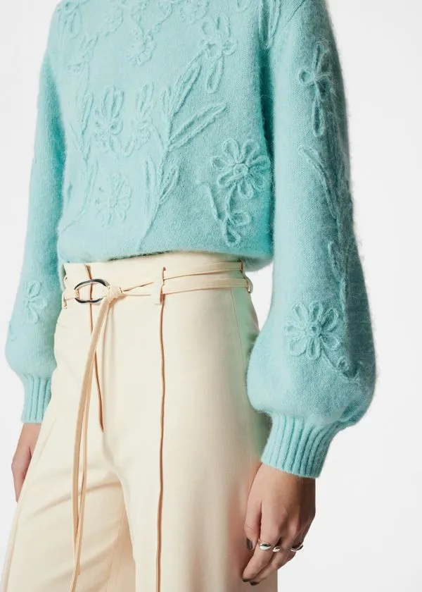Women Knitwear and Other Stories FloralAppliqu Knit Jumper Pale Green