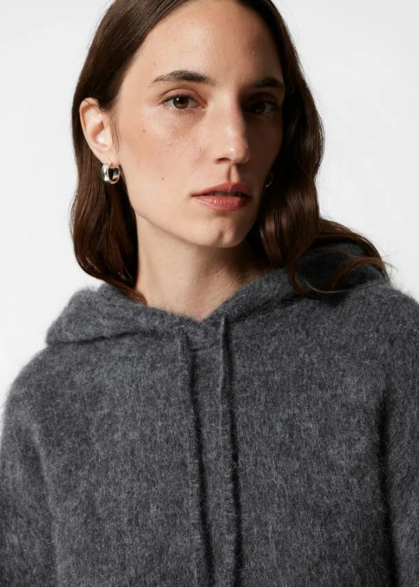 Women Knitwear and Other Stories Knitted MohairBlend Hoodie Charcoal