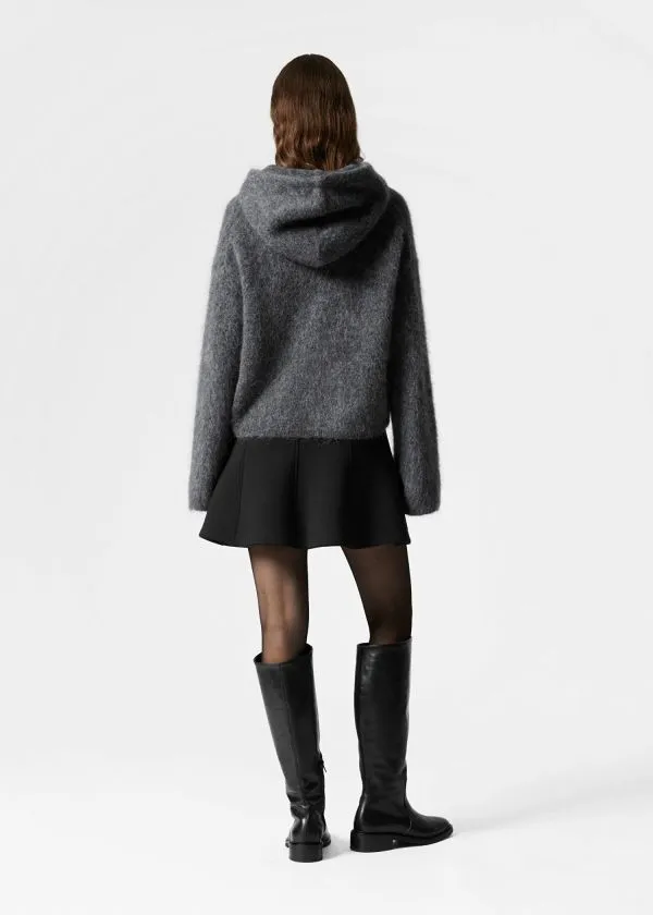 Women Knitwear and Other Stories Knitted MohairBlend Hoodie Charcoal