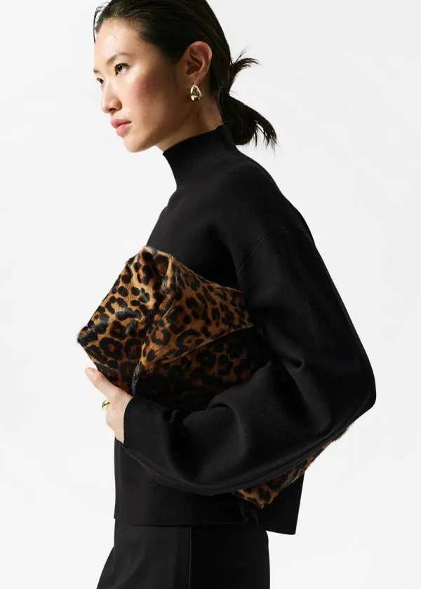 Women Knitwear and Other Stories MockNeck DoubleKnit Jumper Black