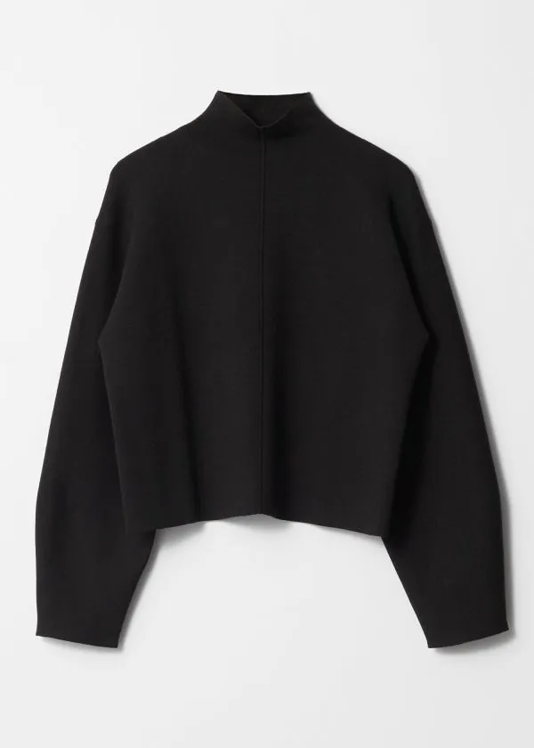 Women Knitwear and Other Stories MockNeck DoubleKnit Jumper Black