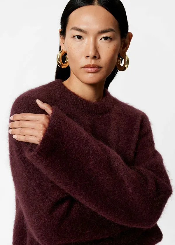 Women Knitwear and Other Stories MohairBlend Jumper Dark Red