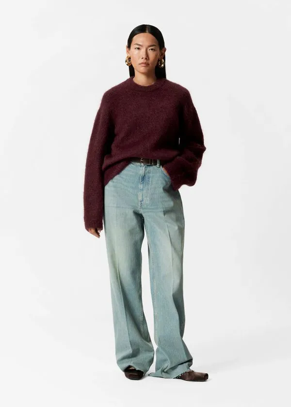 Women Knitwear and Other Stories MohairBlend Jumper Dark Red Women Knitwear and Other Stories MohairBlend Jumper Dark Red