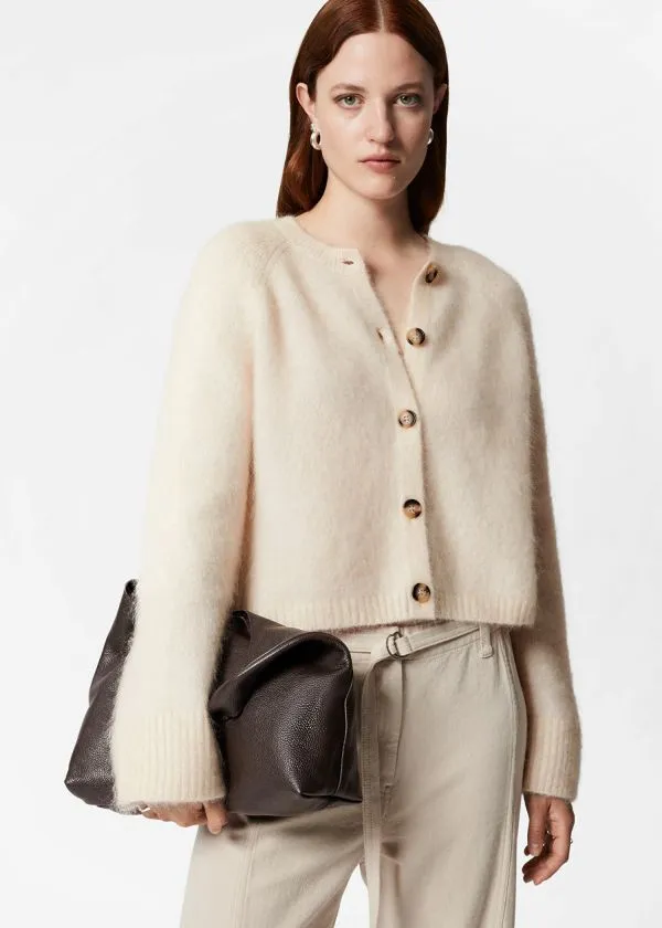 Women Knitwear and Other Stories MohairBlend Knit Cardigan Cream