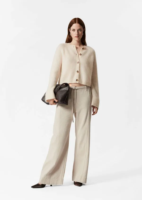 Women Knitwear and Other Stories MohairBlend Knit Cardigan Cream