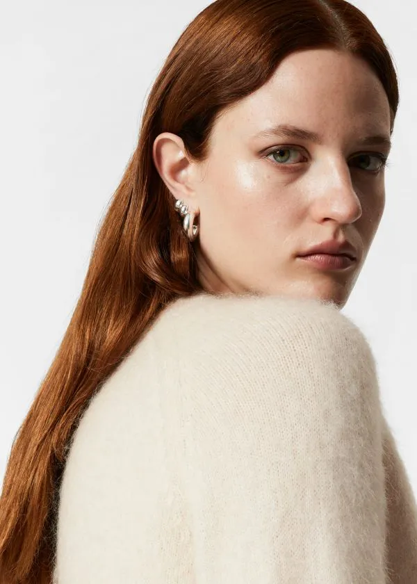 Women Knitwear and Other Stories MohairBlend Knit Cardigan Cream