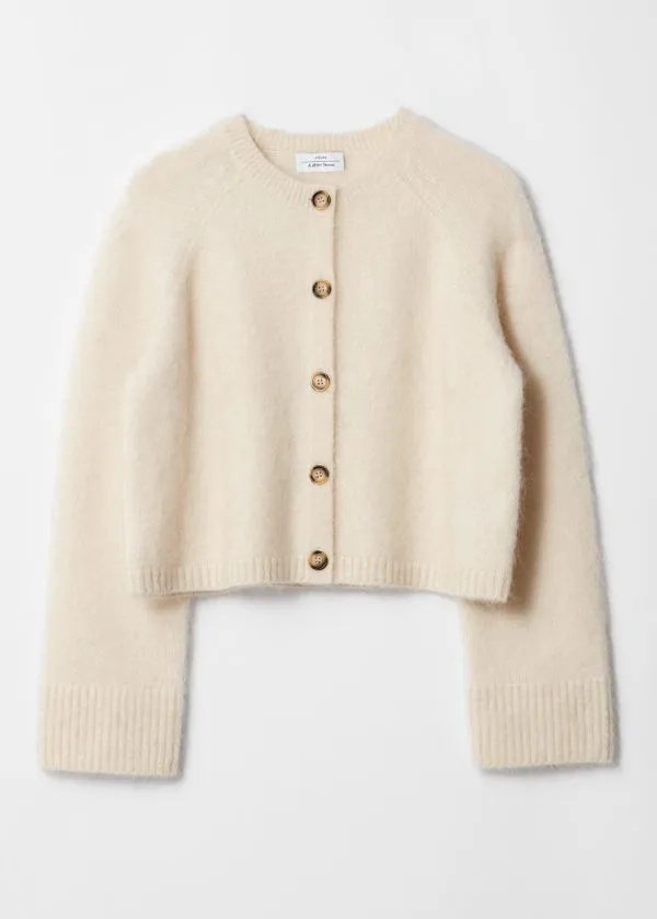 Women Knitwear and Other Stories MohairBlend Knit Cardigan Cream
