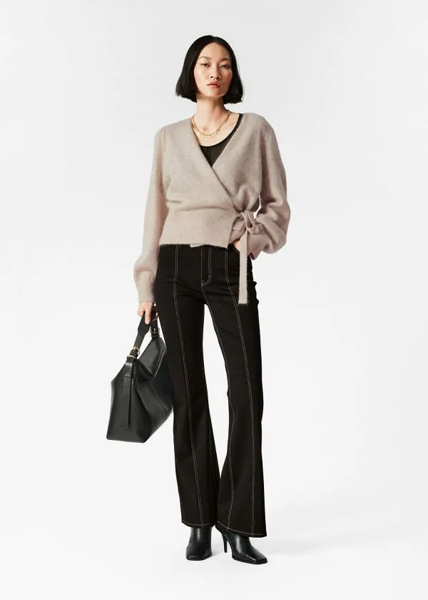 Women Knitwear and Other Stories MohairBlend Knitted Wrap Cardigan Beige