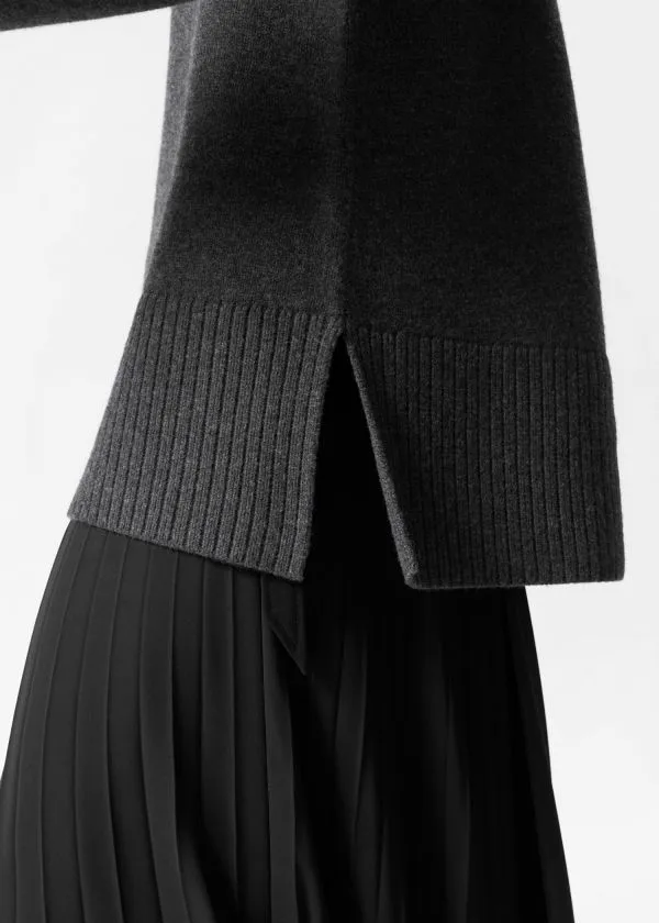 Women Knitwear and Other Stories Oversized Turtleneck Wool Jumper Black