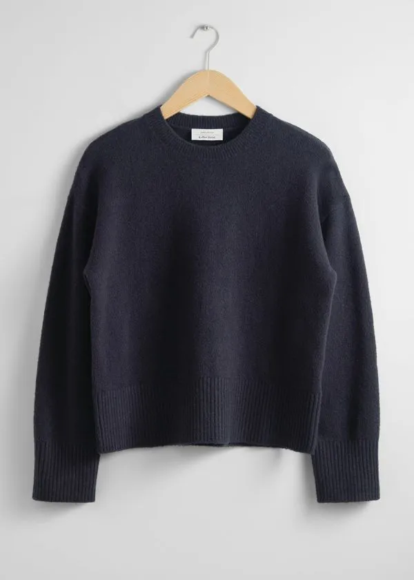 Women Knitwear and Other Stories Relaxed Knit Jumper Navy