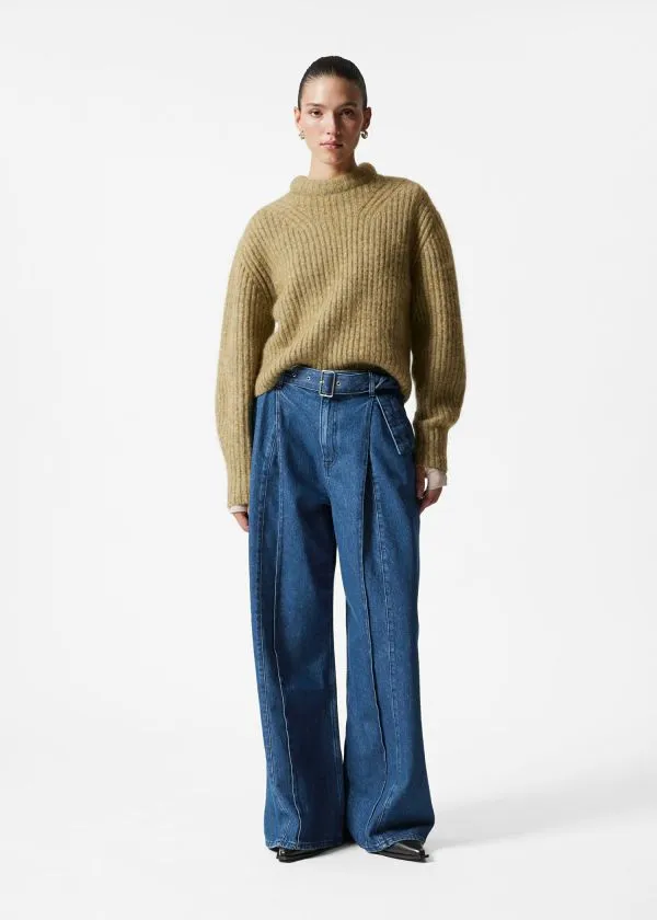 Women Knitwear and Other Stories RibKnit Jumper Green