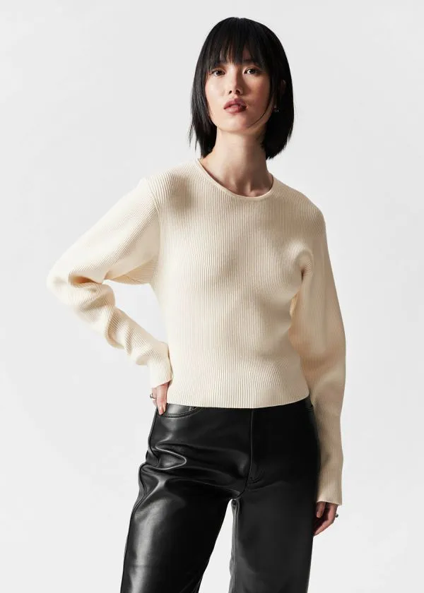 Women Knitwear and Other Stories RibKnit Top White