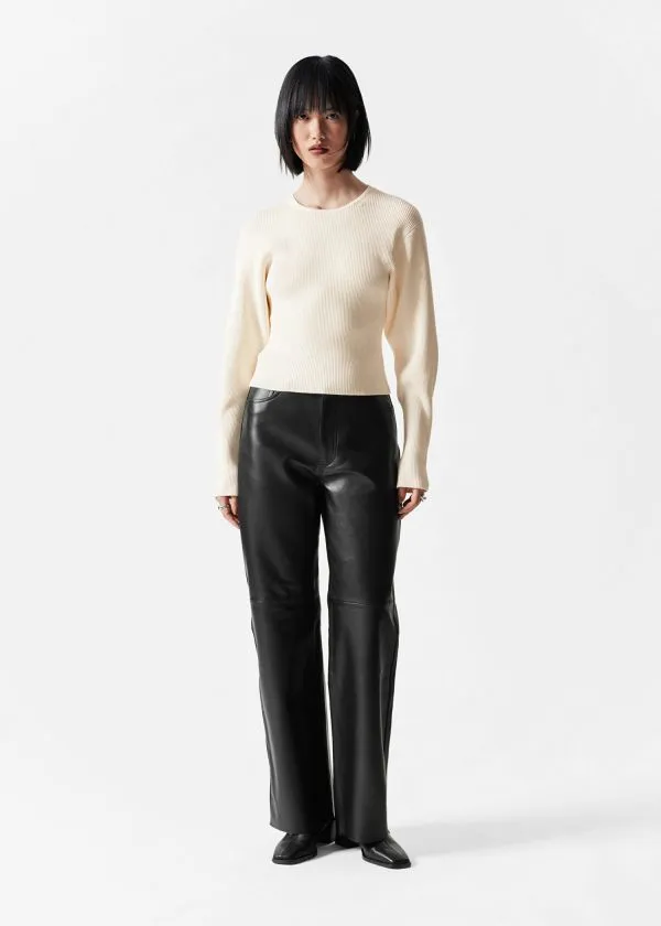 Women Knitwear and Other Stories RibKnit Top White