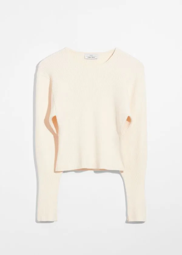 Women Knitwear and Other Stories RibKnit Top White