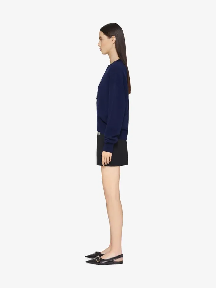 Women Knitwear Givenchy 4G Sweater In Cashmere Navywhite