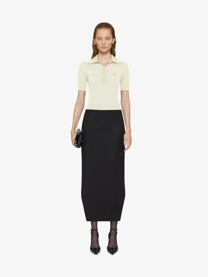 Women Knitwear Givenchy Polo Sweater In Wool With 4G Detail Butter