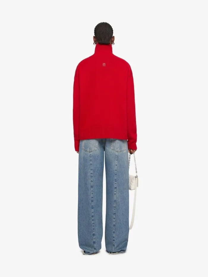 Women Knitwear Givenchy Turtleneck Sweater In Cashmere Vermillon